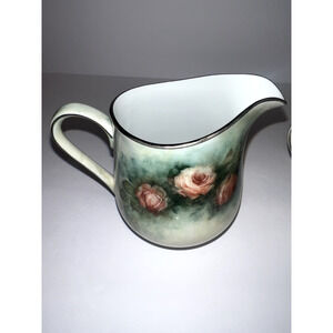 Vintage Sango China Occupied Japan Rose Floral Design‎ Sugar Bowl & Creamer